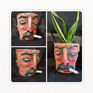 Smoking man with Chakhmakh Mustache